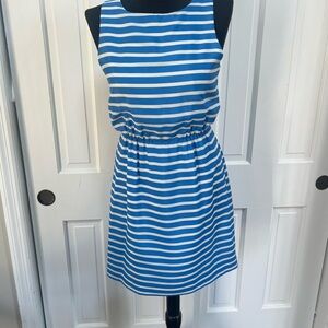 J. Crew Blue and White Striped Dress
